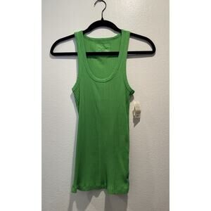 Aerie Bright Green Racerback Tank Size Small Cotton Blend Ribbed Stretch